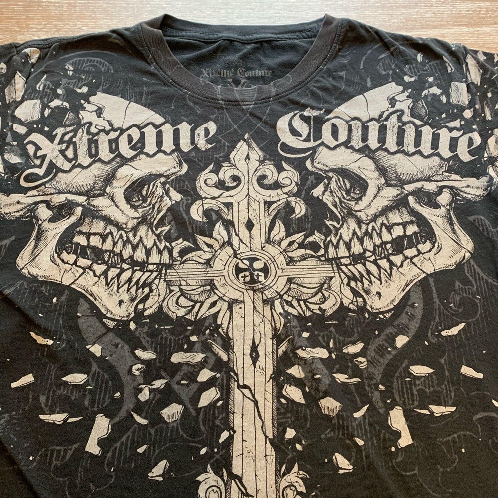 Vintage T-Shirt/Xtreme Couture cross Skull print/M